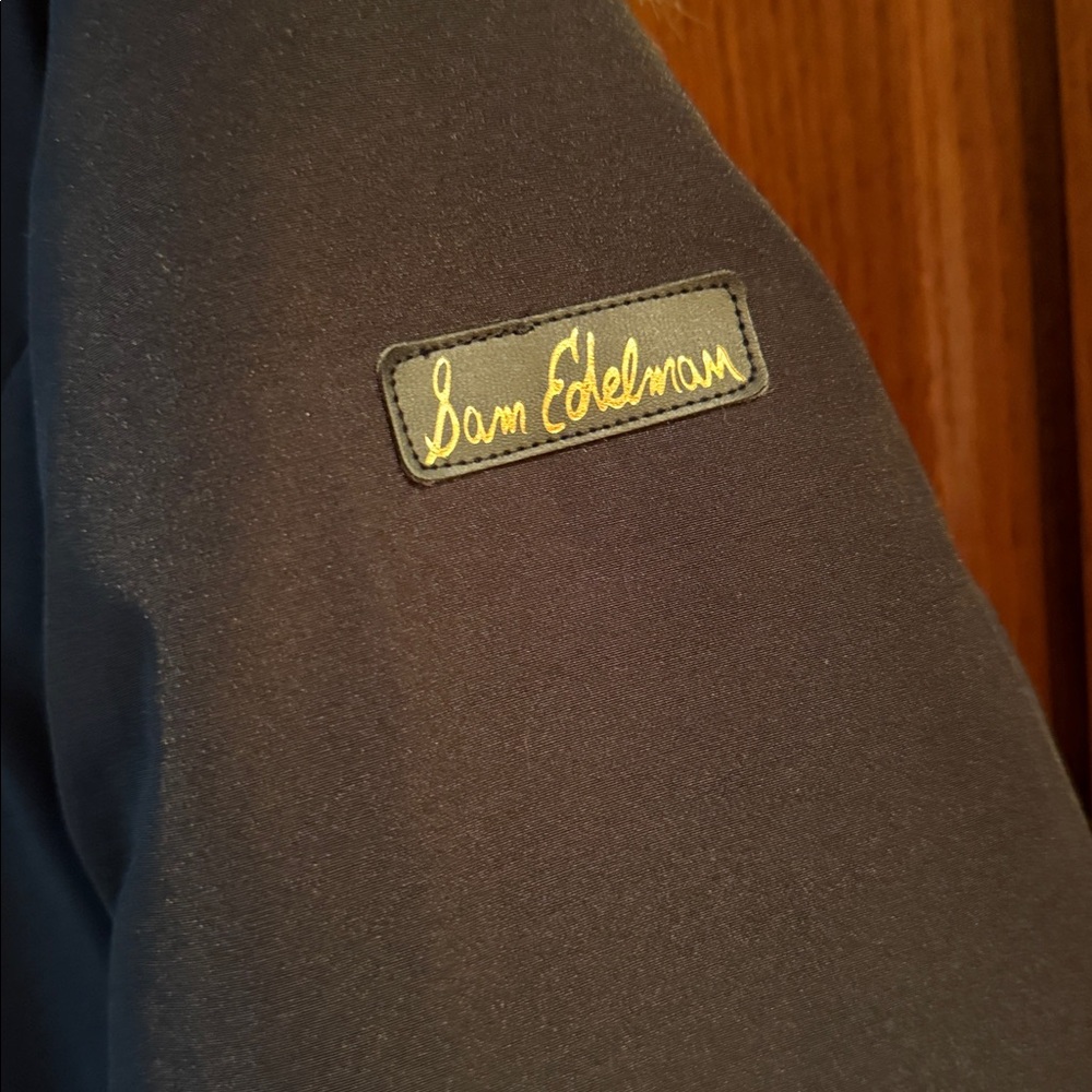 Sam Edelman Black winter Jacket with sherpa Hood. Size L. - Picture 9 of 12